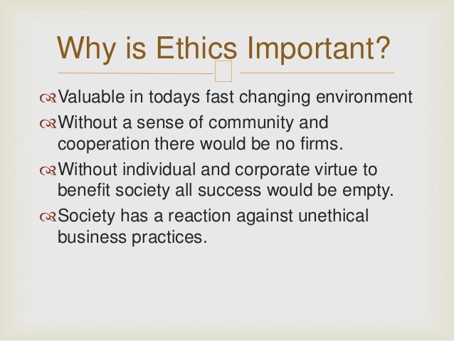 importance of ethics in personal life importance of ethics in society ppt